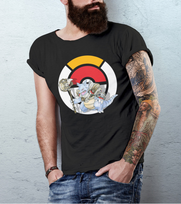 POKEMON X OVER RHYDON X REINHARDT Crossover Fusion With Iconic Elements T-Shirt