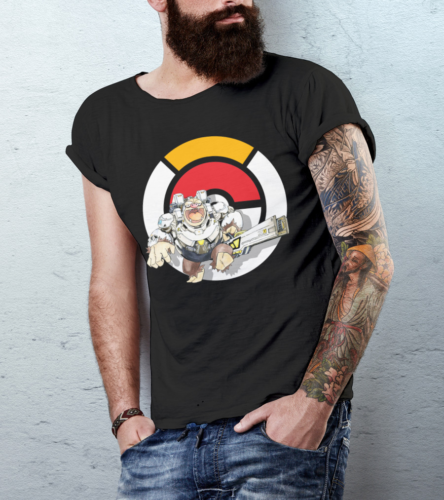 POKEMON X OVERWATCH SLAKING WINSTON Crossover T-Shirt