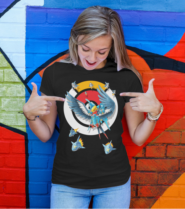 POKEMON SWELLOW PHARAH BATTLE SYMBOLS SHARKS CIRCLE T-Shirt
