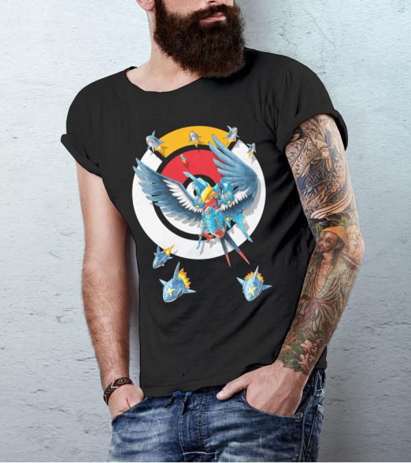 POKEMON SWELLOW PHARAH BATTLE SYMBOLS SHARKS CIRCLE T-Shirt