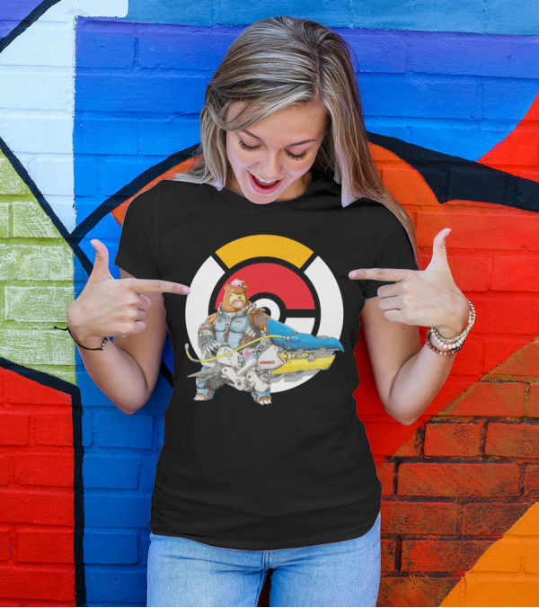 POKEMON X OVER URSARING X ZARYA WHALE воина T-Shirt