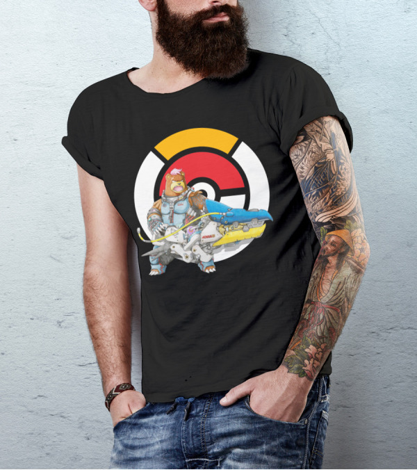 POKEMON X OVER URSARING X ZARYA WHALE воина T-Shirt
