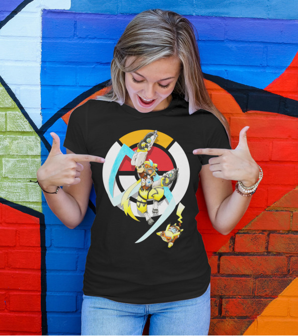 POKEMON X ZERAORA X PIKACHU OVERWATCH STYLE BATTLE T-Shirt