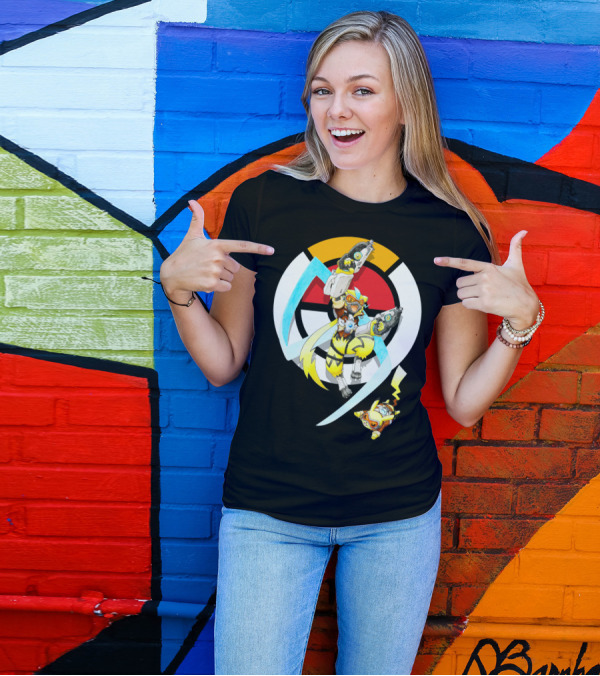 POKEMON X ZERAORA X PIKACHU OVERWATCH STYLE BATTLE T-Shirt