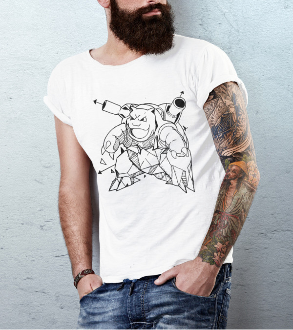 GEOMETRIC POKEMON BLASTOISE CRYSTALLINE STRUCTURE T-Shirt