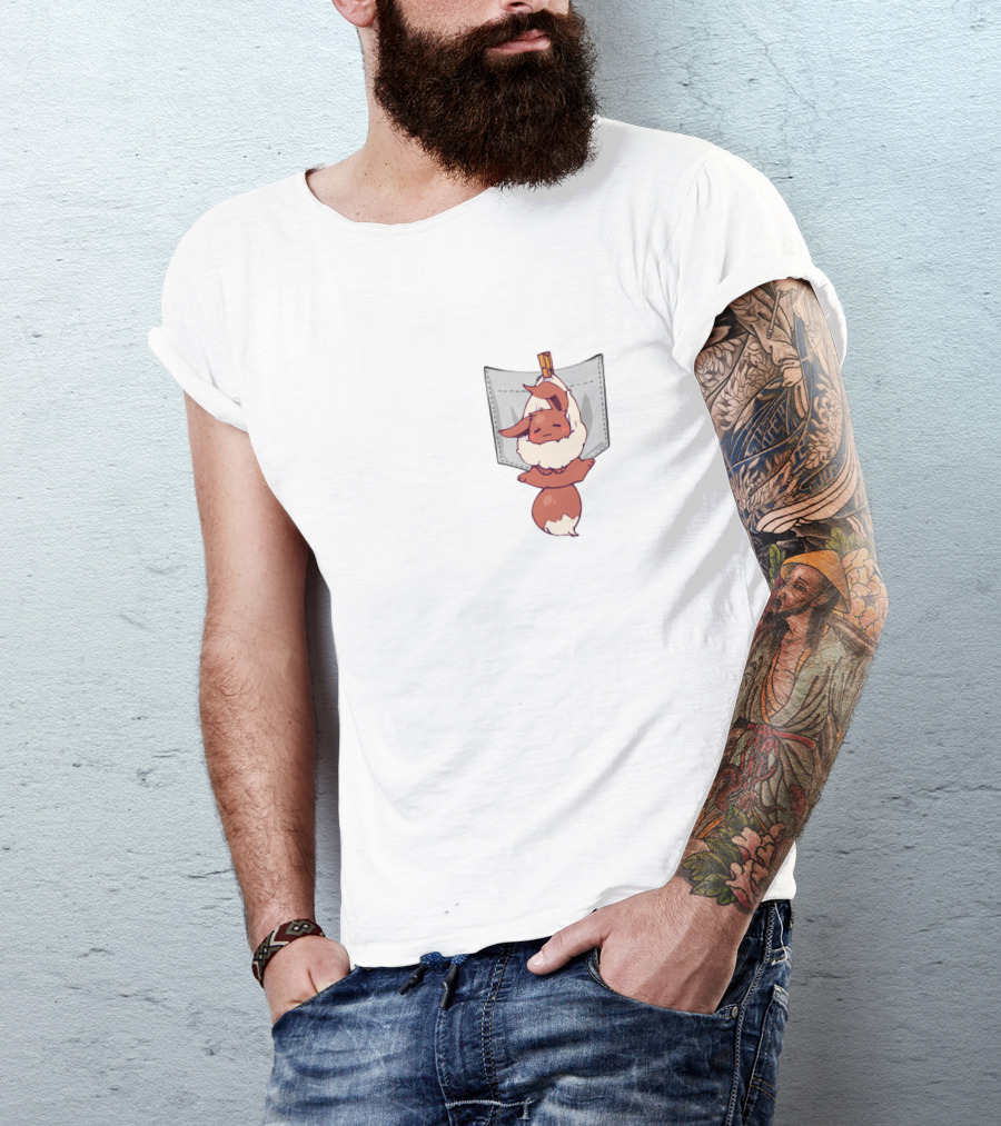 Eevee Pokémon Hanging Cute Pocket T-Shirt