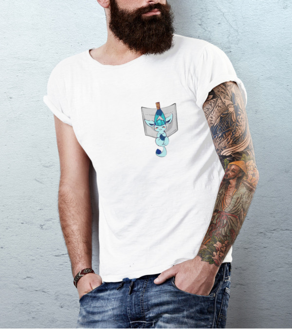 GLACEON POKEMON POCKET CUTE ICE TYPE CREATURE PLAYFUL T-Shirt