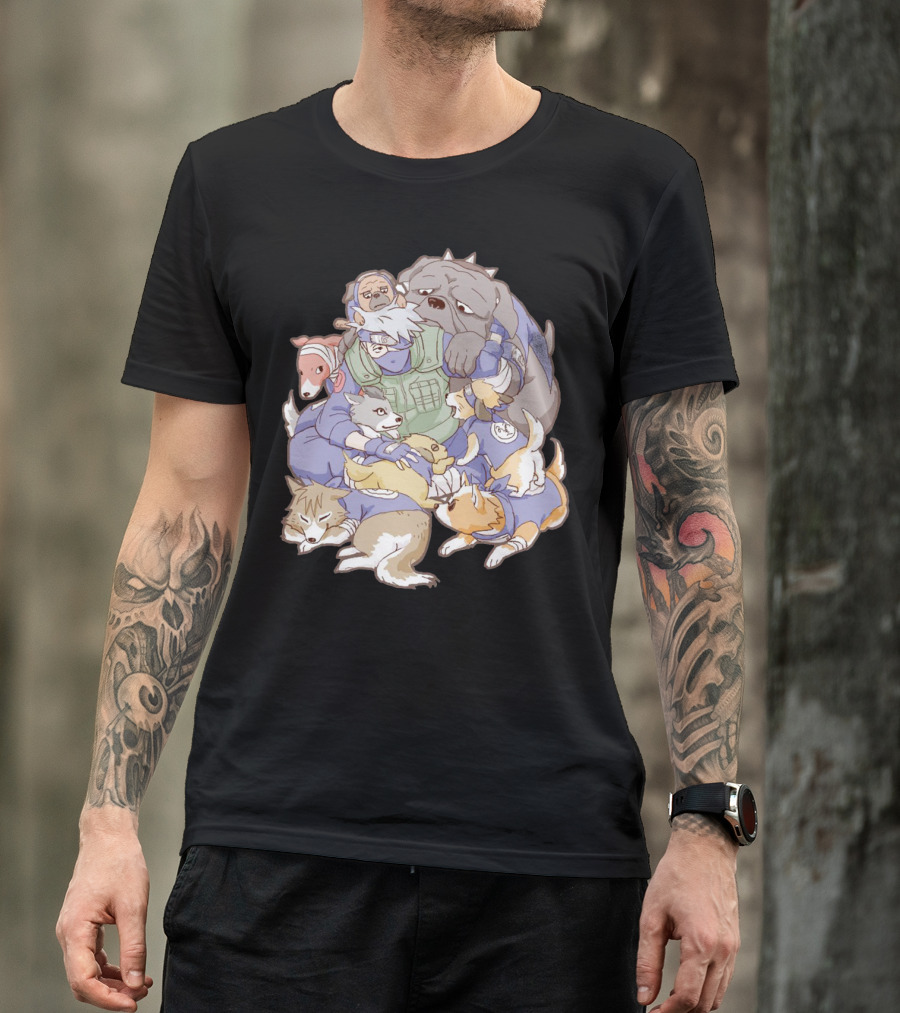 Kakashi Hatake Surrounded By Pack Of Ninken Dogs T-Shirt