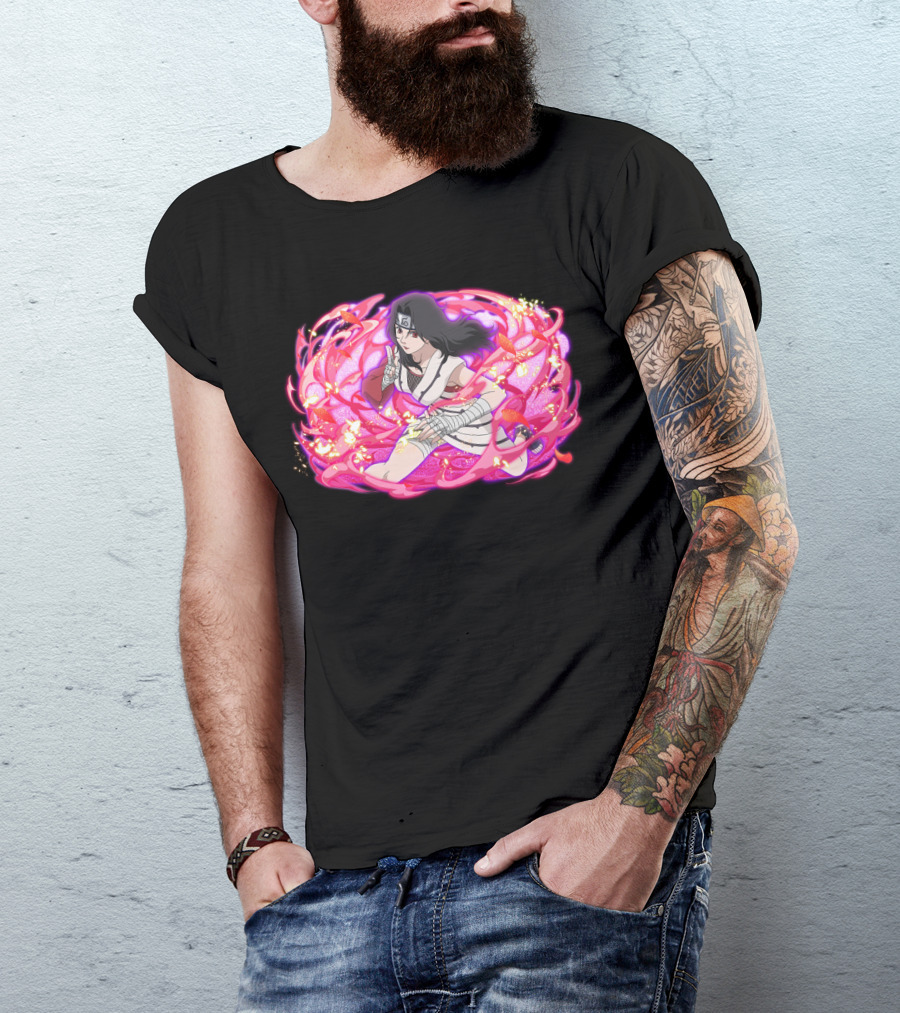 Kurenai Ninja Warrior With Pink Chakra Swirls T-Shirt