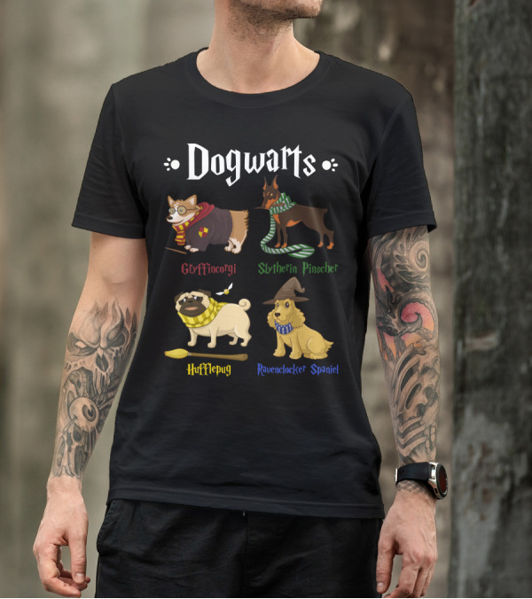 Dogwarts Gryffincorgi Slytherin Pinscher Hufflepug Ravenclawker Spaniel T-Shirt