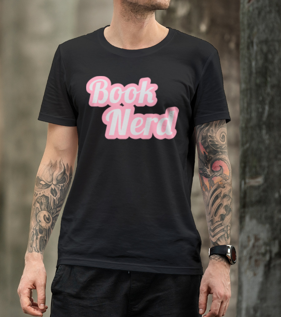 Book Nerd Back To School Style Pink Bubble Letters T-Shirt