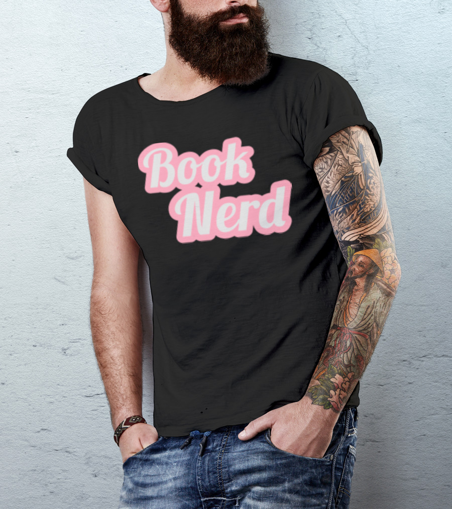 Book Nerd Back To School Style Pink Bubble Letters T-Shirt