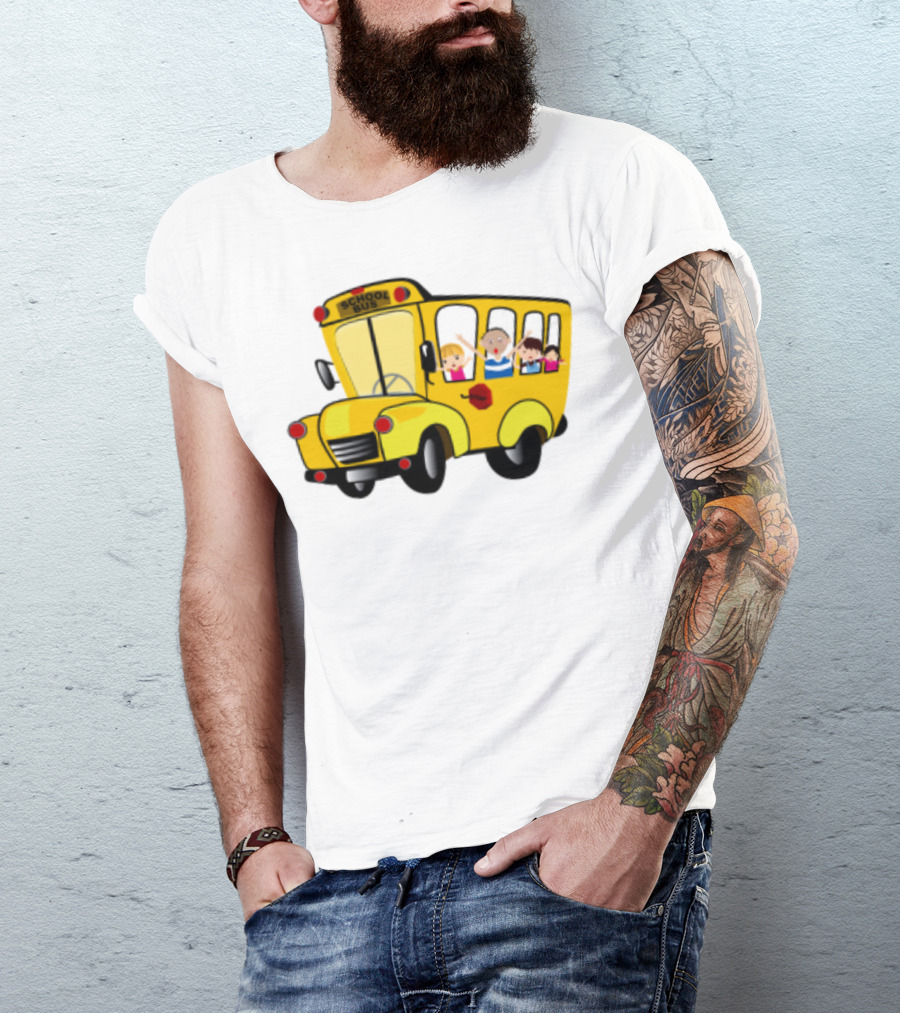 Cheerful School Bus Ride Back To School With Kids T-Shirt