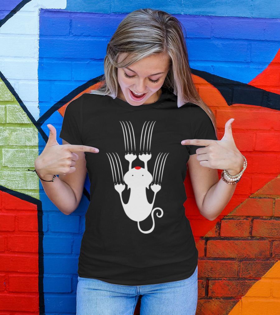 Playful Love Kitty Cats Clawing Upward T-Shirt
