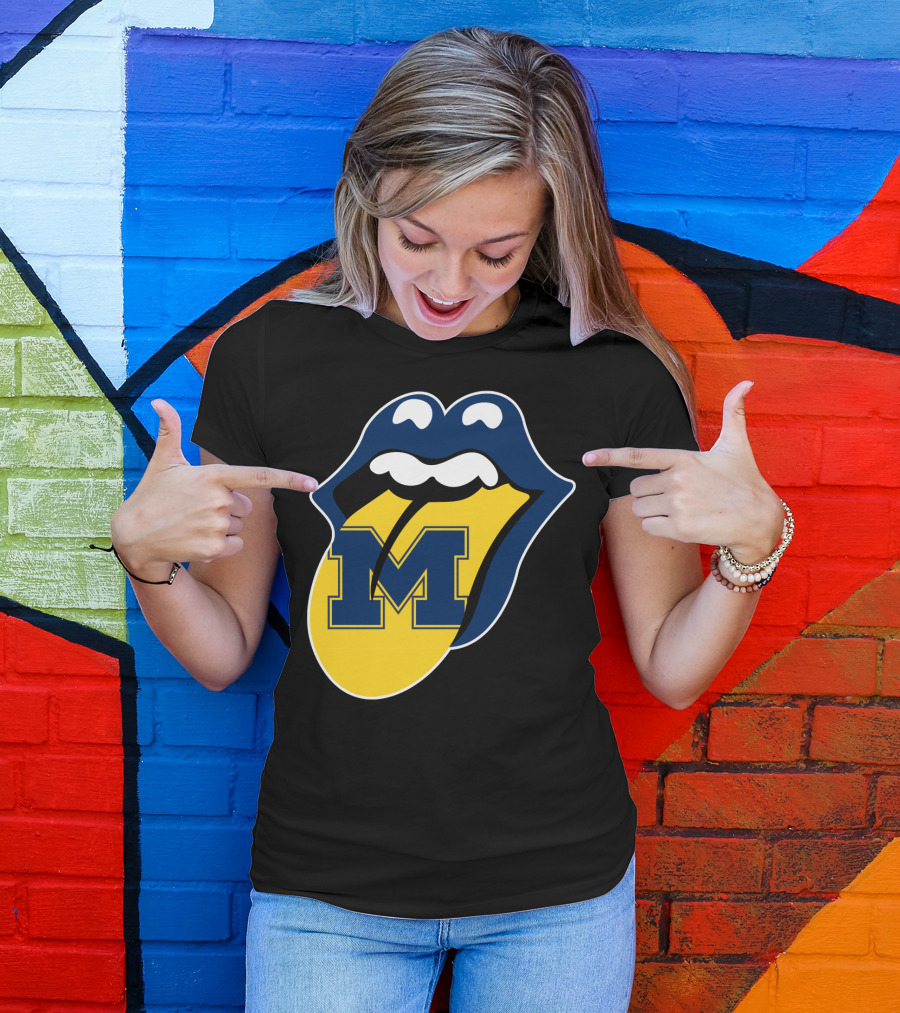 Michigan Wolverines Rolling Stones T-Shirt