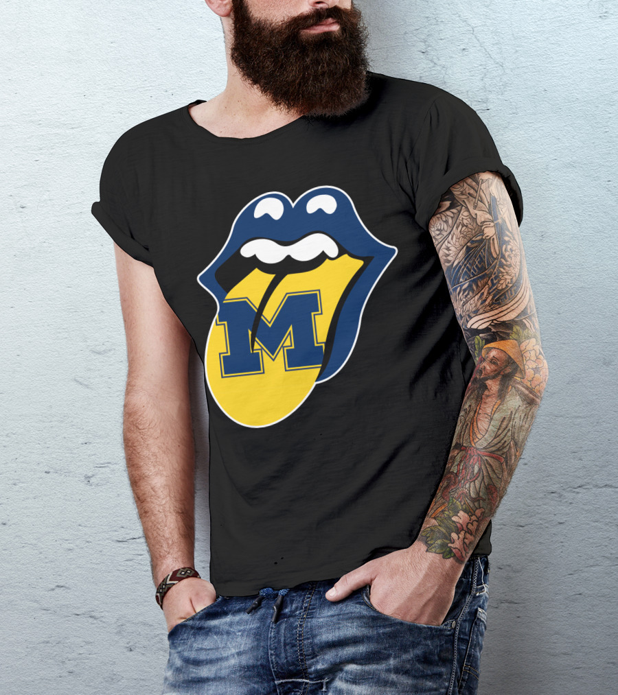 Michigan Wolverines Rolling Stones T-Shirt