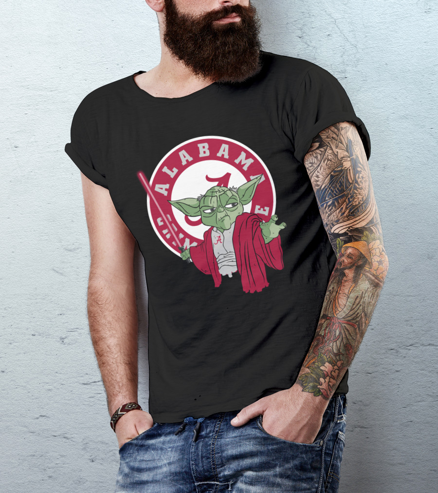 Alabama Crimson Tide Yoda With Lightsaber T-Shirt