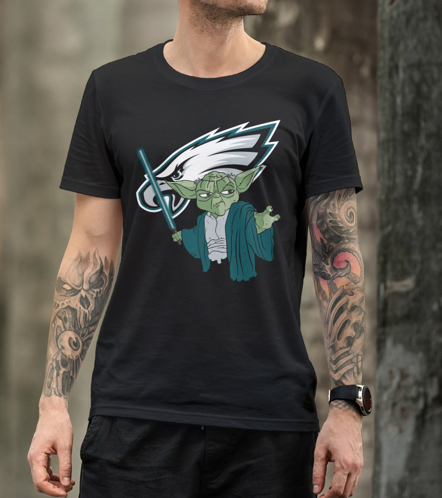 Eagles Yoda Lightsaber Star Wars Philadelphia Football T-Shirt