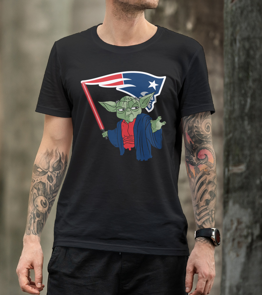 Yoda Patriots Logo Lightsaber Jedi Crossover T-Shirt