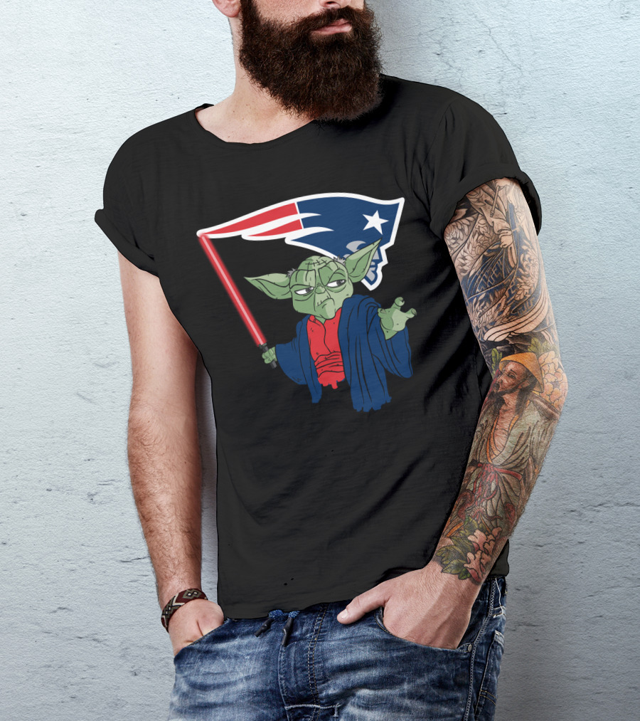 Yoda Patriots Logo Lightsaber Jedi Crossover T-Shirt