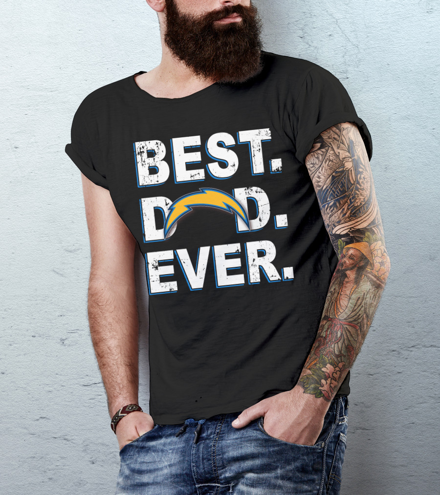 Best Dad Ever Chargers Football Fan Gear T-Shirt