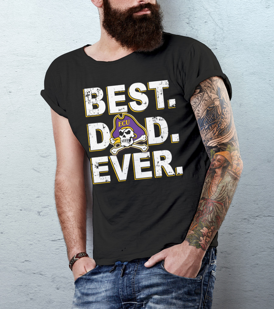 Best Dad Ever Ecu Pirate Skull Crossbones T-Shirt