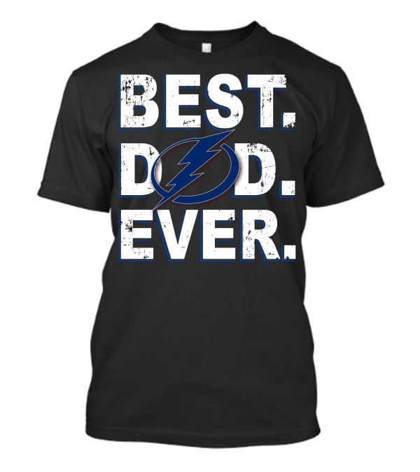 Best Dad Ever Bolts Lightning Hockey T-Shirt