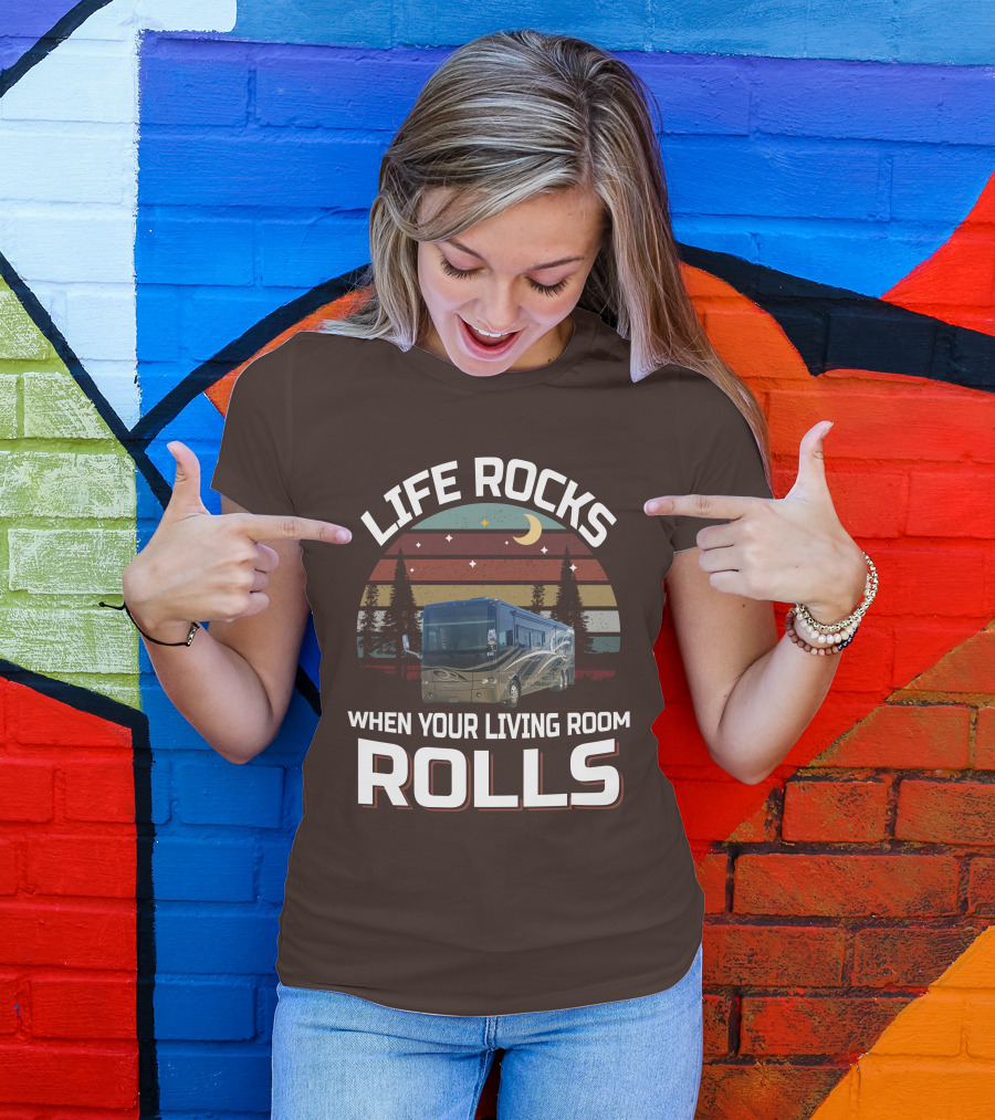Life Rocks When Your Living Room Rolls Tiffin Motorhomes Allegro Bus T-Shirt