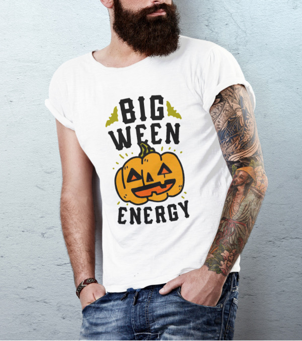 Big Ween Energy Pumpkin Halloween Jack-O'-Lantern T-Shirt