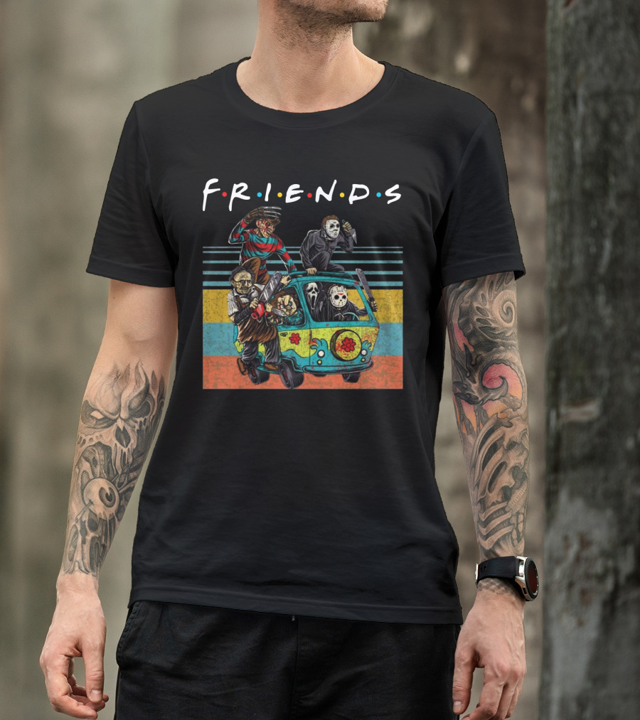 Boom Style Horror Friends In Mystery Van T-Shirt