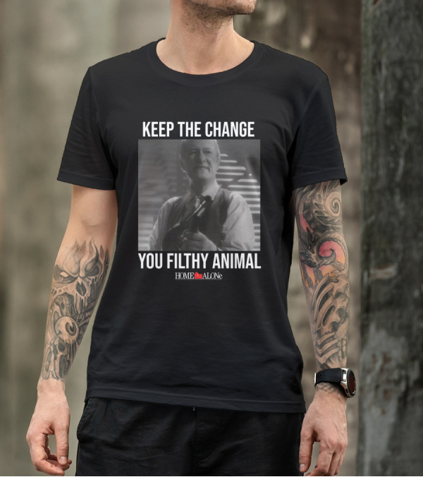Keep The Change You Filthy Animal Home Alone Retro Movie Scene T-Shirt