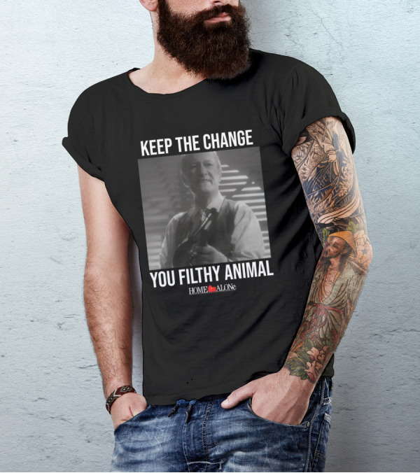 Keep The Change You Filthy Animal Home Alone Retro Movie Scene T-Shirt