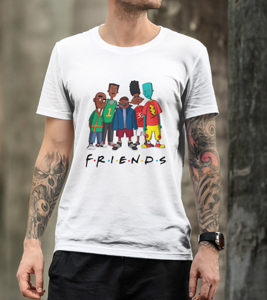 F.R.I.E.N.D.S Characters With 90s Animated T-Shirt