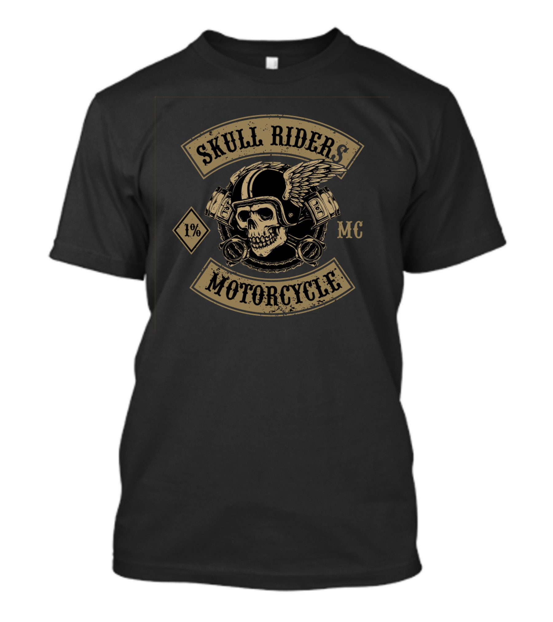 Skull Riders MC 1% Motorcycle Winged Helmet Pistons T-Shirt