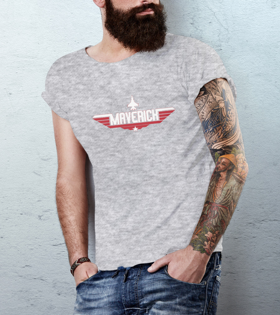 Maverick Fighter Jet Winged Emblem T-Shirt