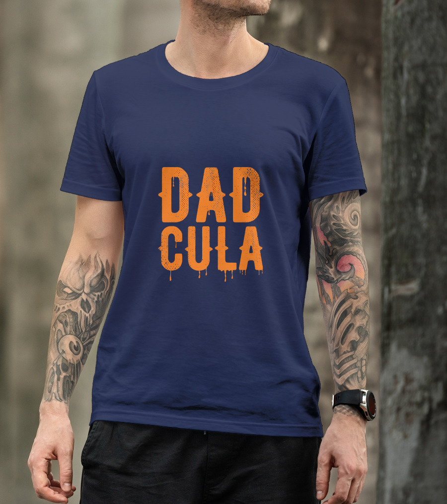 Dadcula Funny Dad Spooky Halloween Vampire Joke T-Shirt