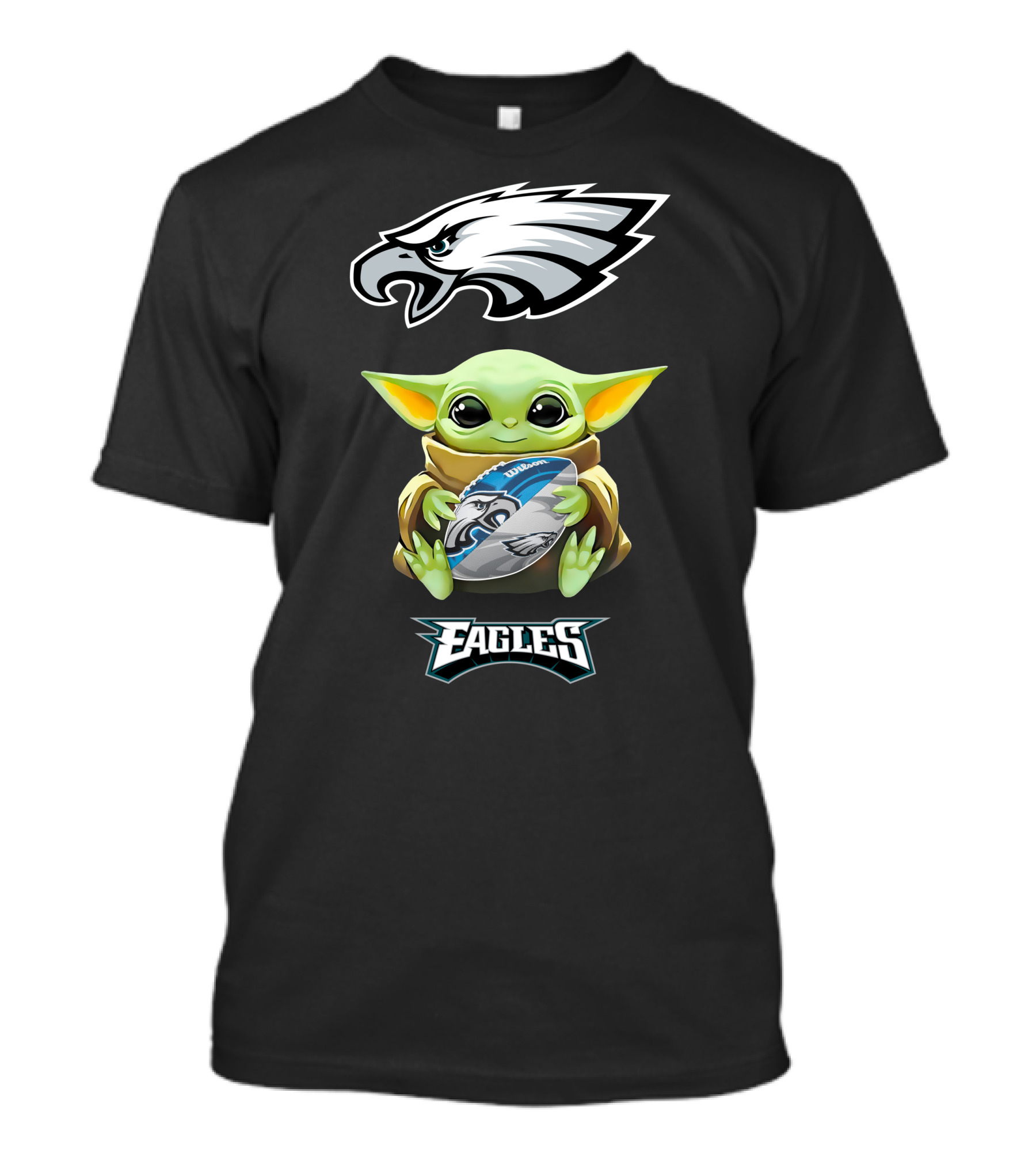 Baby Yoda Hug Philadelphia Eagles Football Team T-Shirt