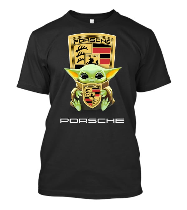 Baby Yoda Holding Porsche Stuttgart T-Shirt