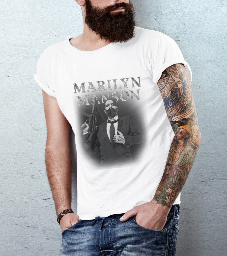 Marilyn Manson Suit Mask Gun T-Shirt