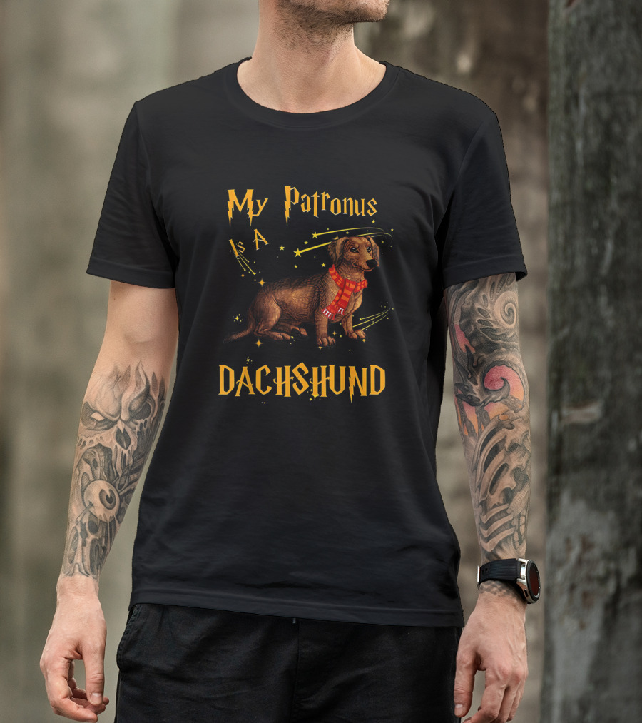 My Patronus Is A Dachshund Dog With Magic Wand And Stars T-Shirt