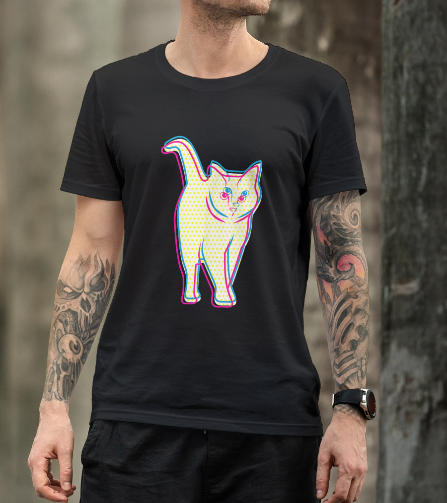 Psychedelic Cool Cat Pop Art For Cat Lovers In Vibrant Colors T-Shirt