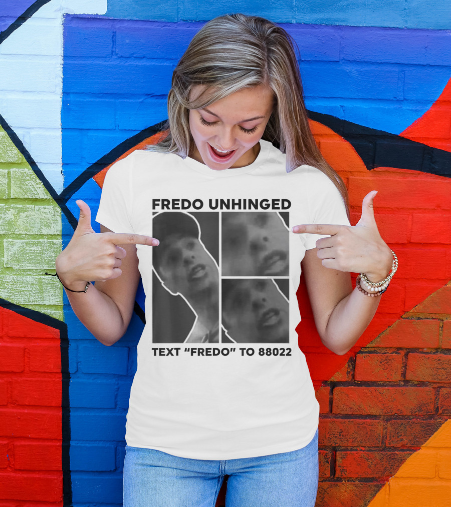 Fredo Unhinged Text Fredo To 88022 Monochrome Collage T-Shirt