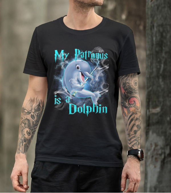 My Patronus Is A Dolphin Magic Parody Lightning T-Shirt