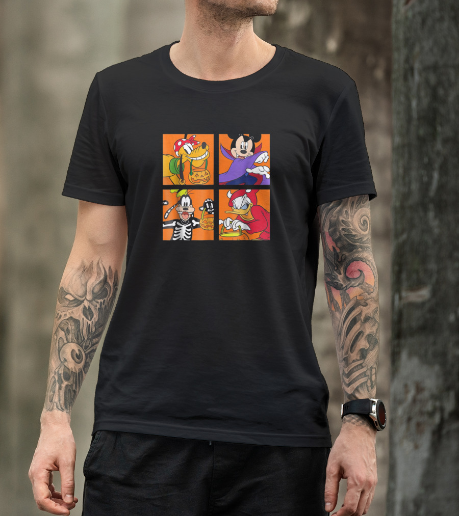 Disney Mickey Mouse And Friends Halloween Costumes Mickey Pluto Donald Goofy T-Shirt