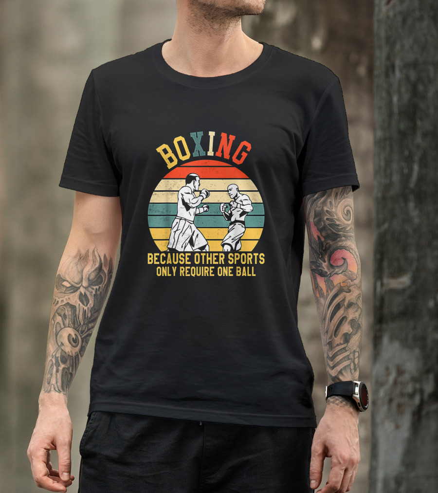 Boxing Retro Graphic With Fighters Because Other Sports Only Require One Ball T-Shirt