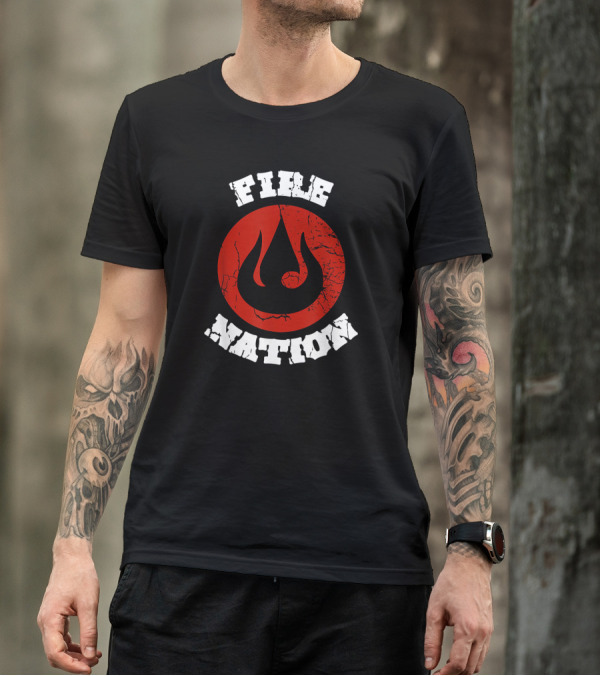 Fire Nation Avatar Game Symbol Cracked Red Circle T-Shirt