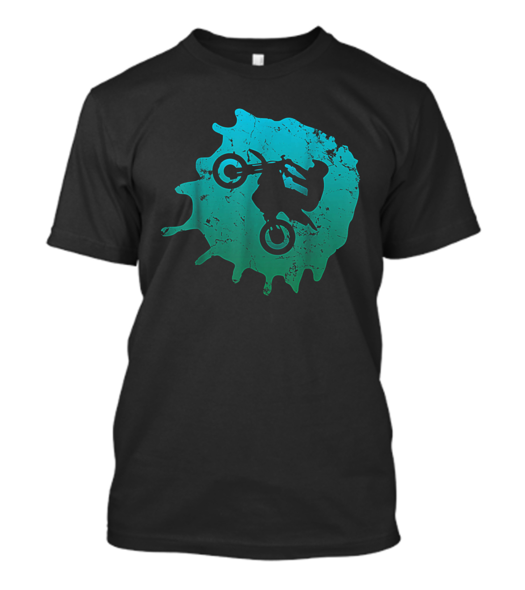 Motocross Dirt Bike Enduro Vintage Distress Silhouette Splash T-Shirt