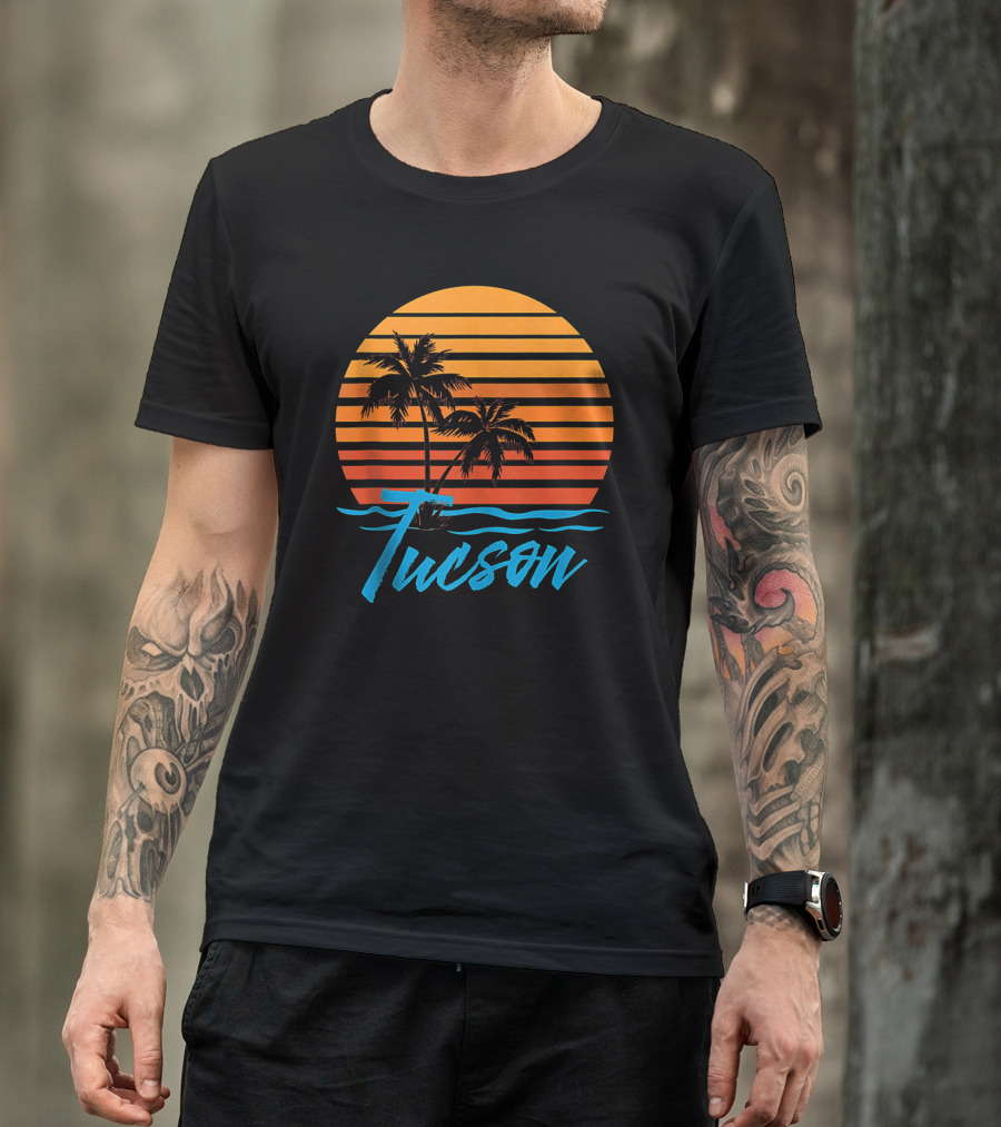 Tucson Sunset With Palm Trees And Beach Vibes T-Shirt