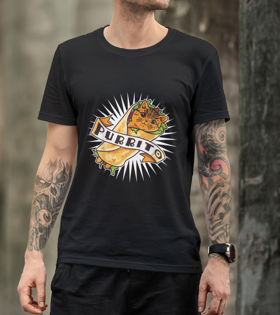 Purrito Funny Kitten Cat Burrito 4 Cat Lovers Delight T-Shirt