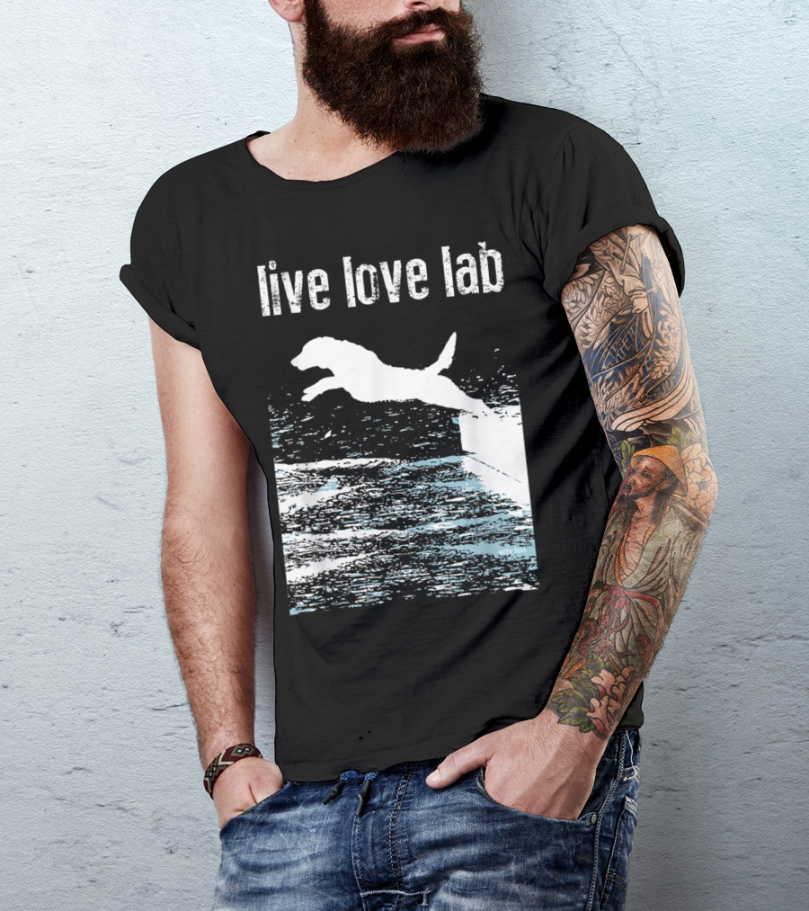 Live Love Lab Labrador Retriever Jumping Water T-Shirt